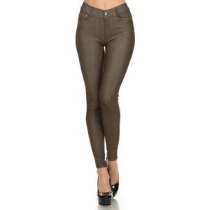 Basic Military Green Full Length Jeggings